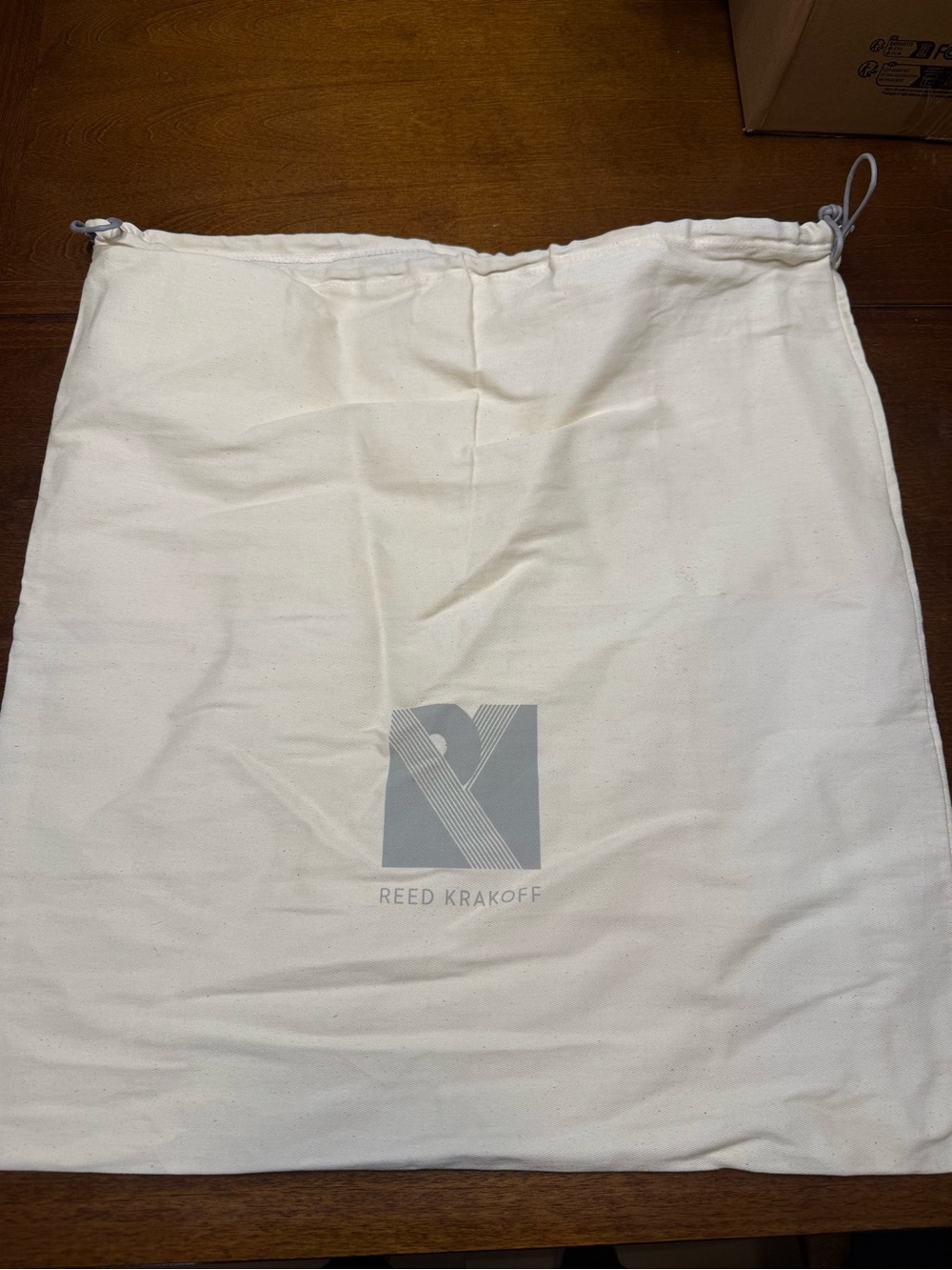 Reed Krakoff dust bag minimalist gray geometric logo large 23x24 drawstring